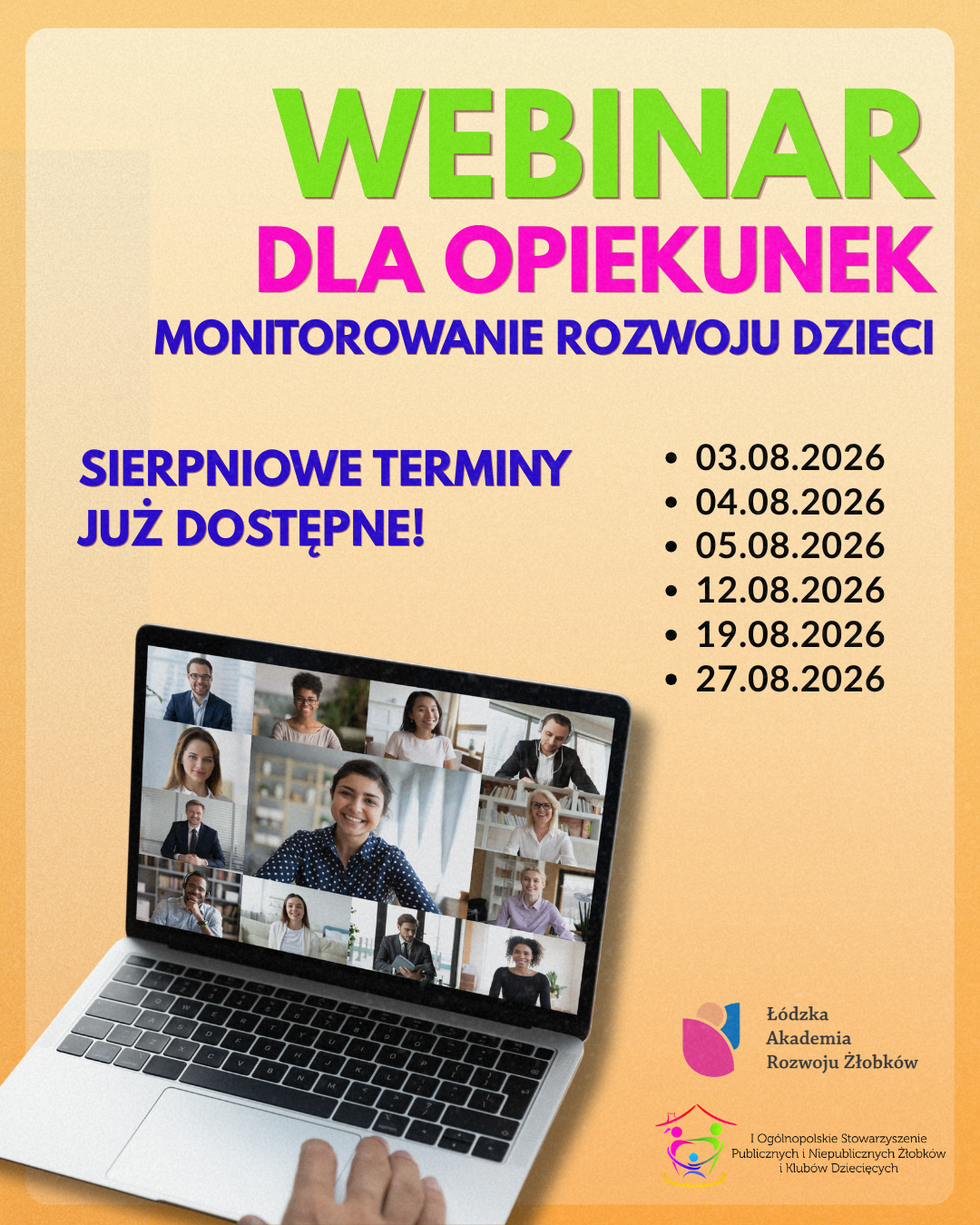 Bezpłatny webinar dla opiekunek i opiekunów z województwa łódzkiego